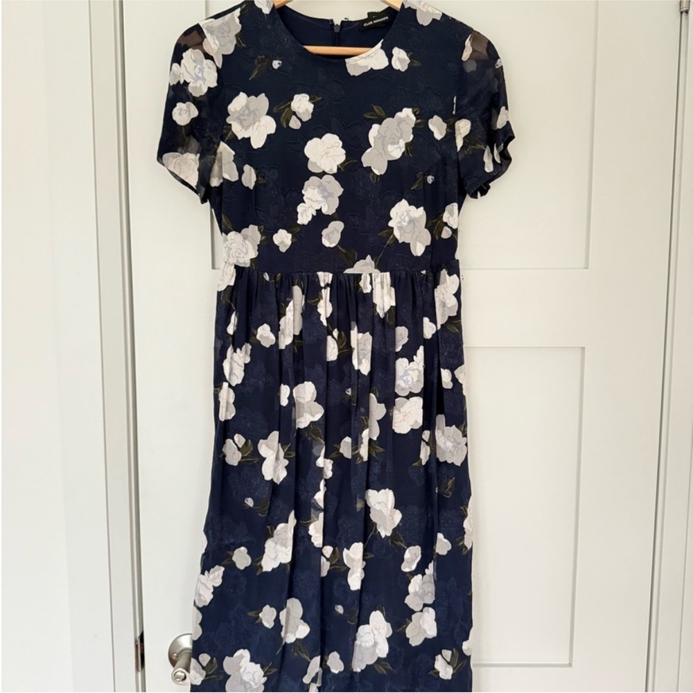 Club Monaco Floral Navy Dress - Picture 2 of 3